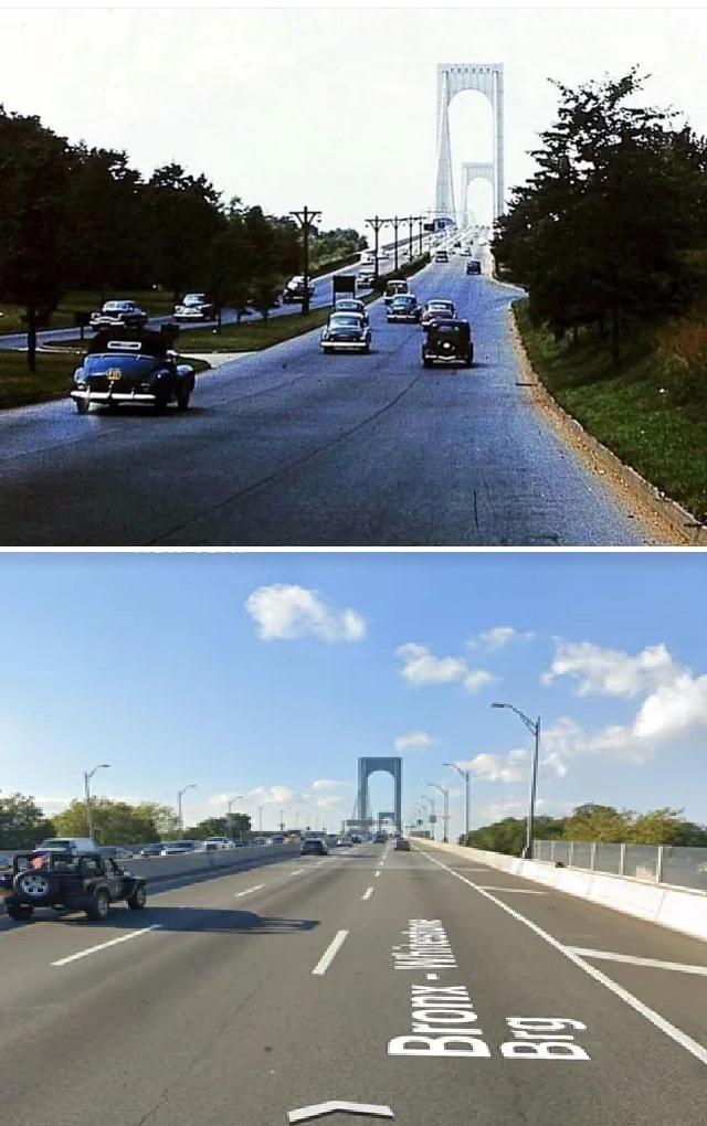Whitestone Bridge, Bronx. 1940S Vs 2023