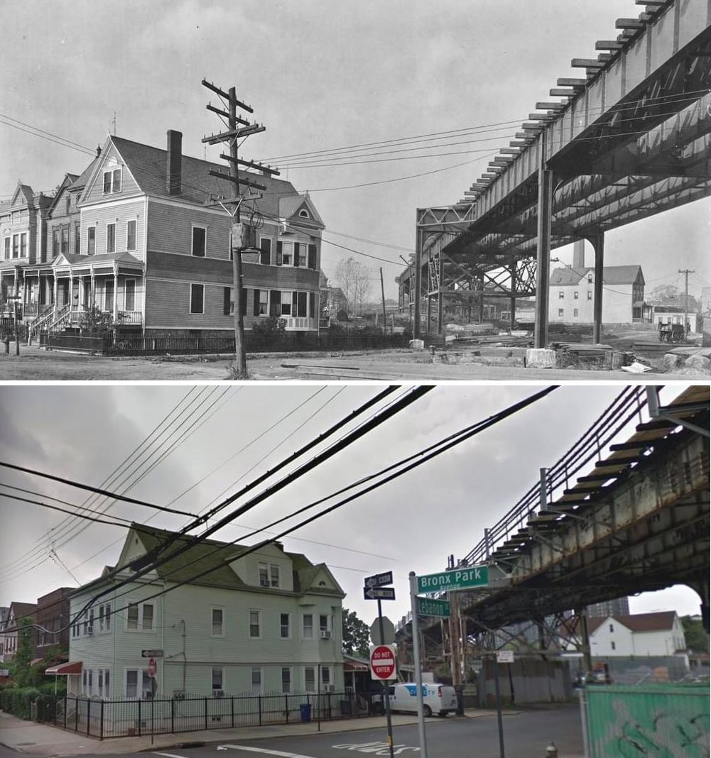 Bronx Park Ave, Bronx. 1916 Vs 2009