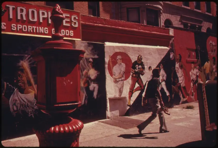 Black Sports Heroes Are The Motifs In The Wall Paintings On Nostrand Ave., Brooklyn.