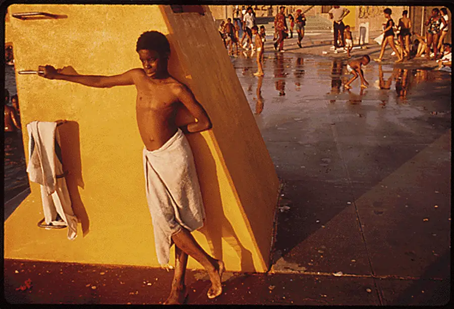 Boy At The Kosciusko Swimming Pool In Bed-Stuy.