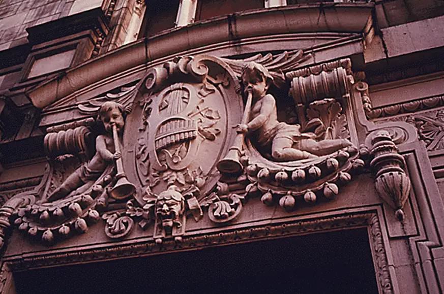 Building Detail Of The Rko Bushwick Theater In Brooklyn.