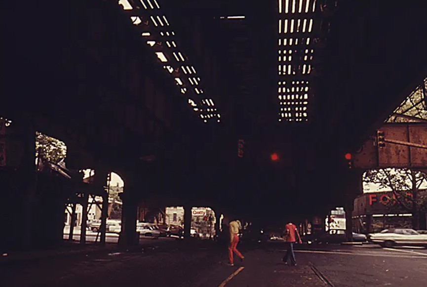 Crossing Underneath The Subway At Bushwick Ave.