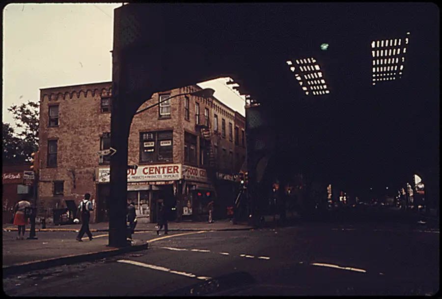 View From Under Elevated Train Tracks At Bushwick Avenue.