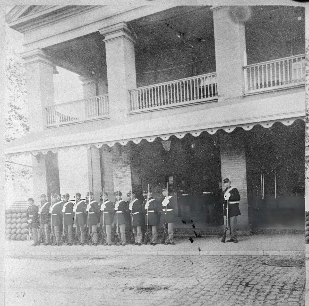 Us Marines On Guard At The Brooklyn Navy Yard, 1862.