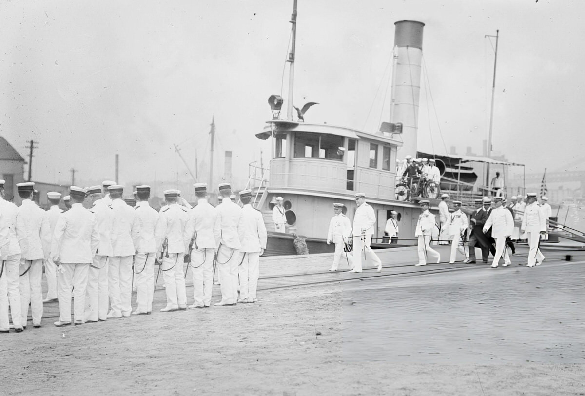 Admiral Heihachiro Togo Visiting The Brooklyn Navy Yard, 1911.