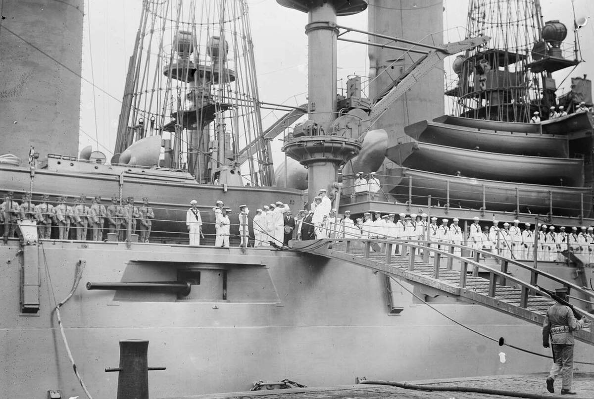 Admiral Togo Received On The Battleship Uss North Dakota, 1911.