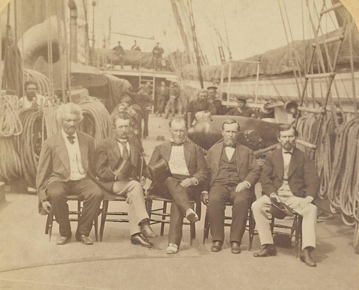 Frederick Douglass With The Commissioners To Santo Domingo At The Brooklyn Navy Yard, 1871.