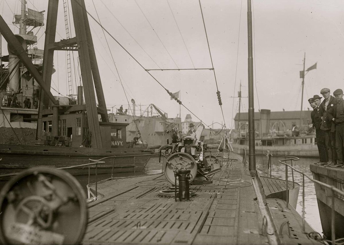 German U-Boat At The Brooklyn Navy Yard, 1915.