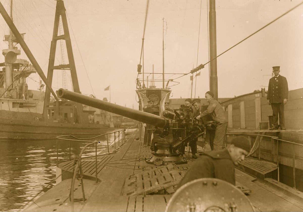 German U-Boat At The Brooklyn Navy Yard, 1915.