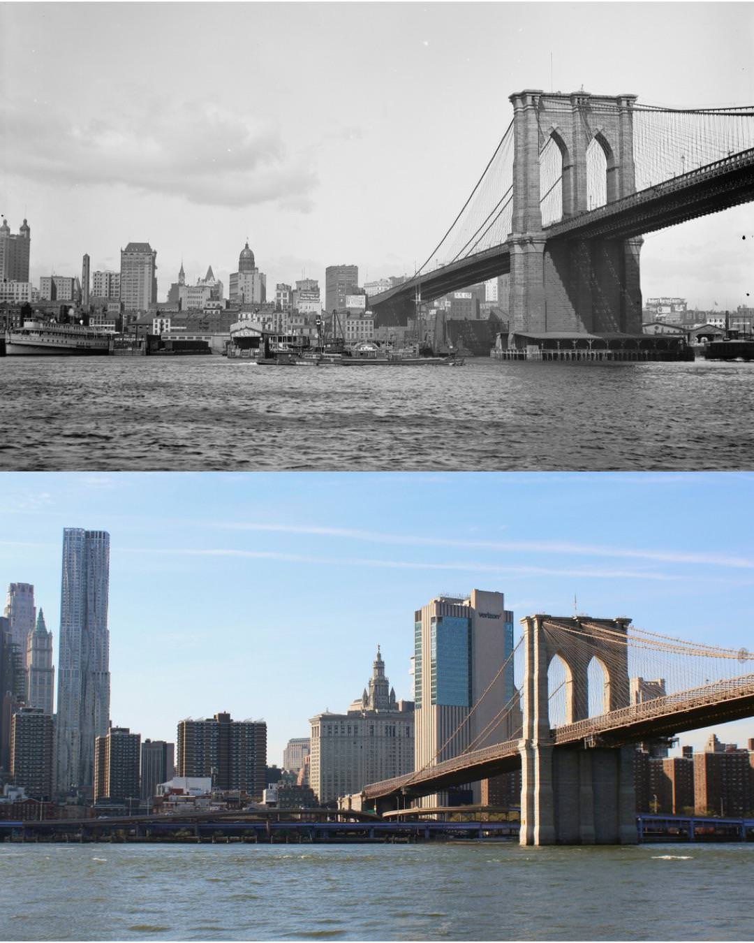 The Brooklyn Bridge And The Manhattan Skyline, 1900S–2023.