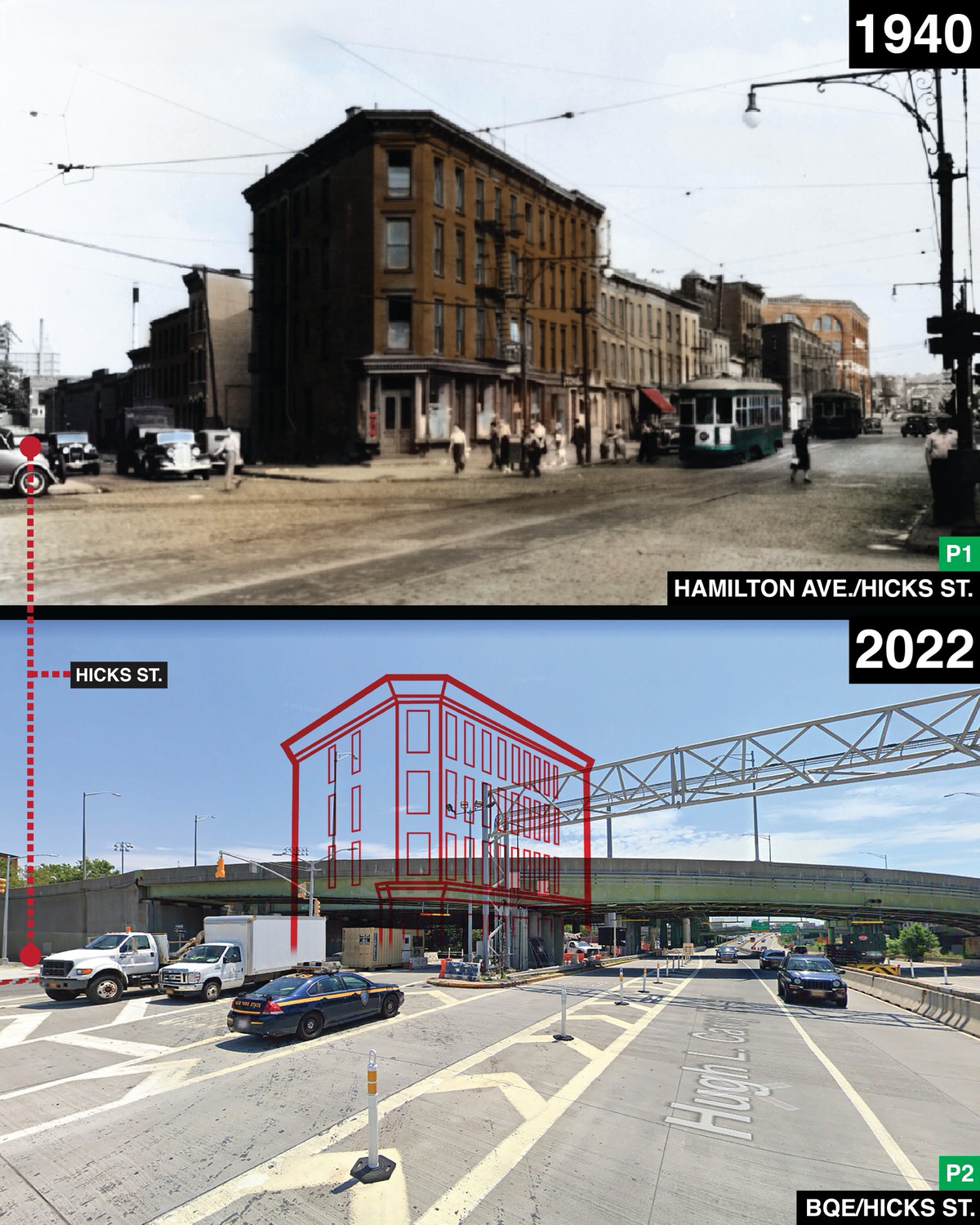 Hamilton Avenue In Red Hook, Brooklyn, 1940–2022.
