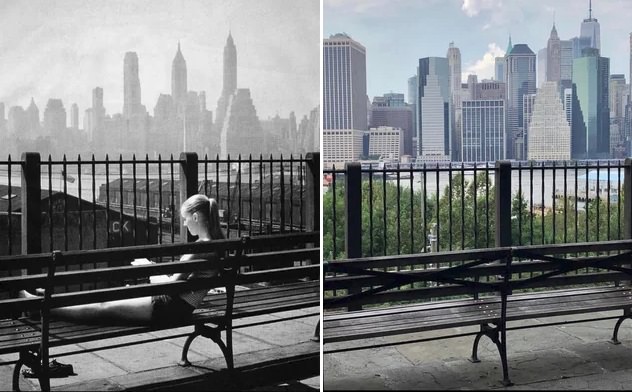 Skyline And The East River From Brooklyn Heights, 1957–2021.