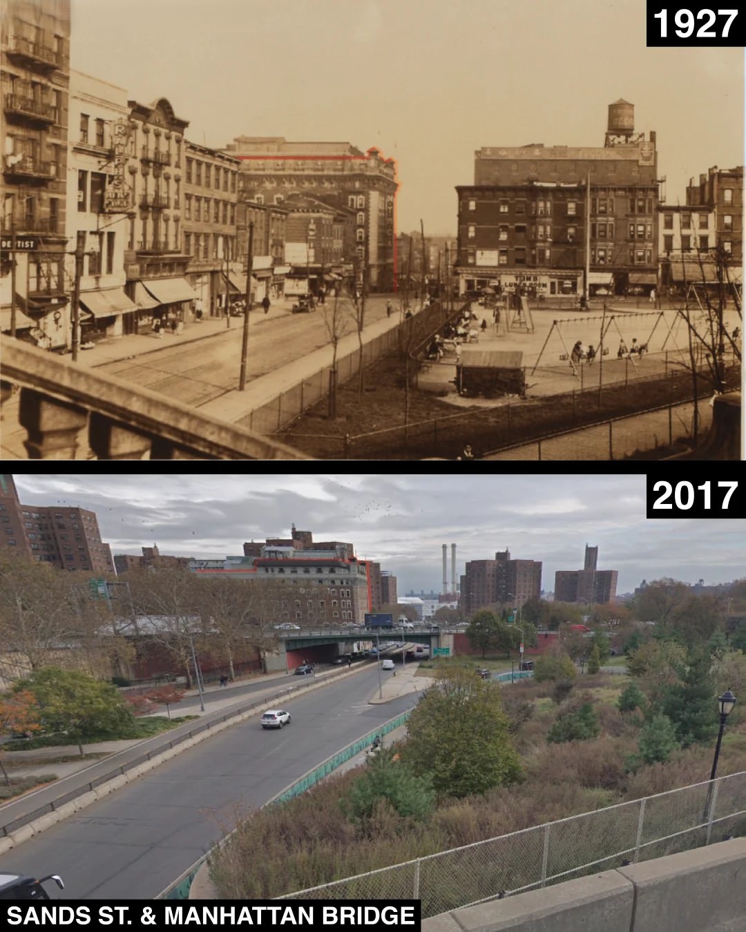 Sands Street And Manhattan Bridge, 1927–2017.