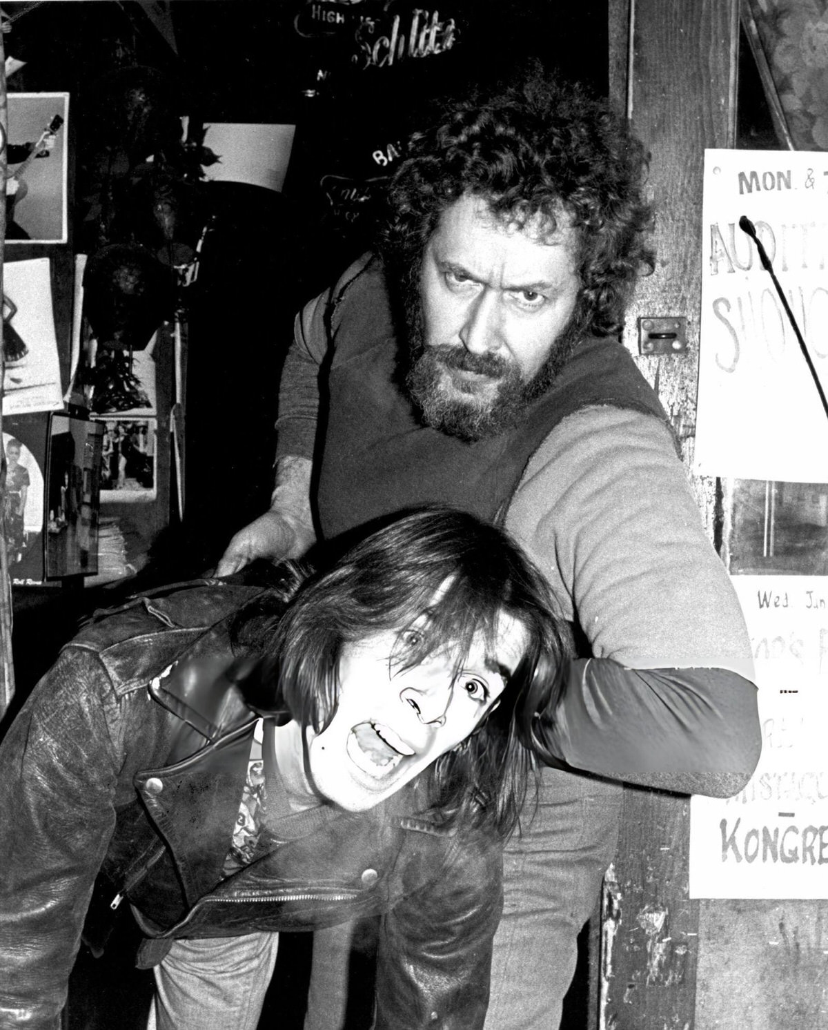 Hilly Kristal Ejecting Legs Mcneil From Cbgb, New York.