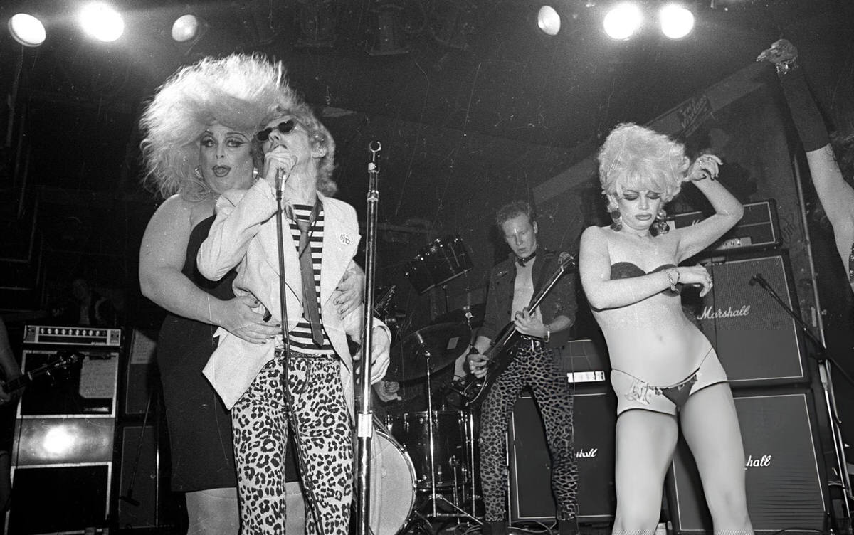 Divine, Stiv Bators, Cheetah Chrome, And Glen Buxton At Cbgb, New York.