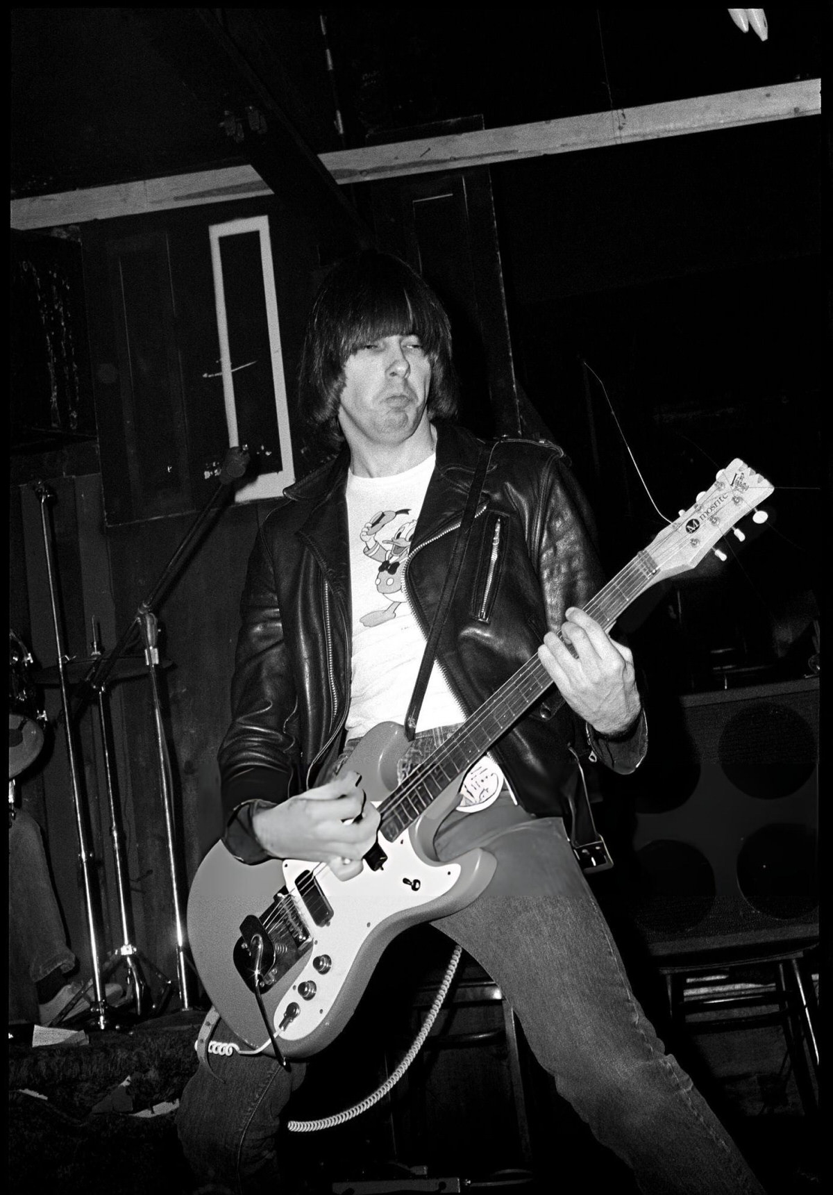 Johnny Ramone Of The Ramones Performing At Cbgb, New York, 1975.