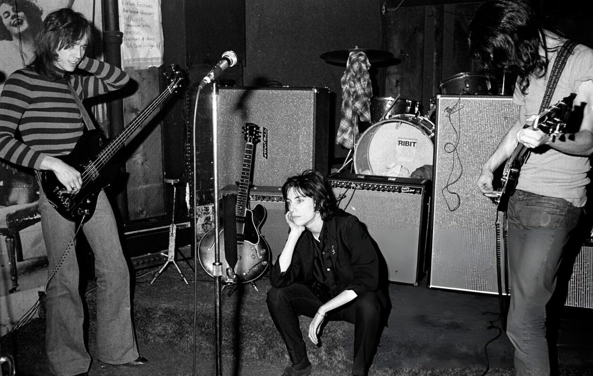 Patti Smith Performing With Lenny Kaye And Ivan Kral At Cbgb, New York, 1975.