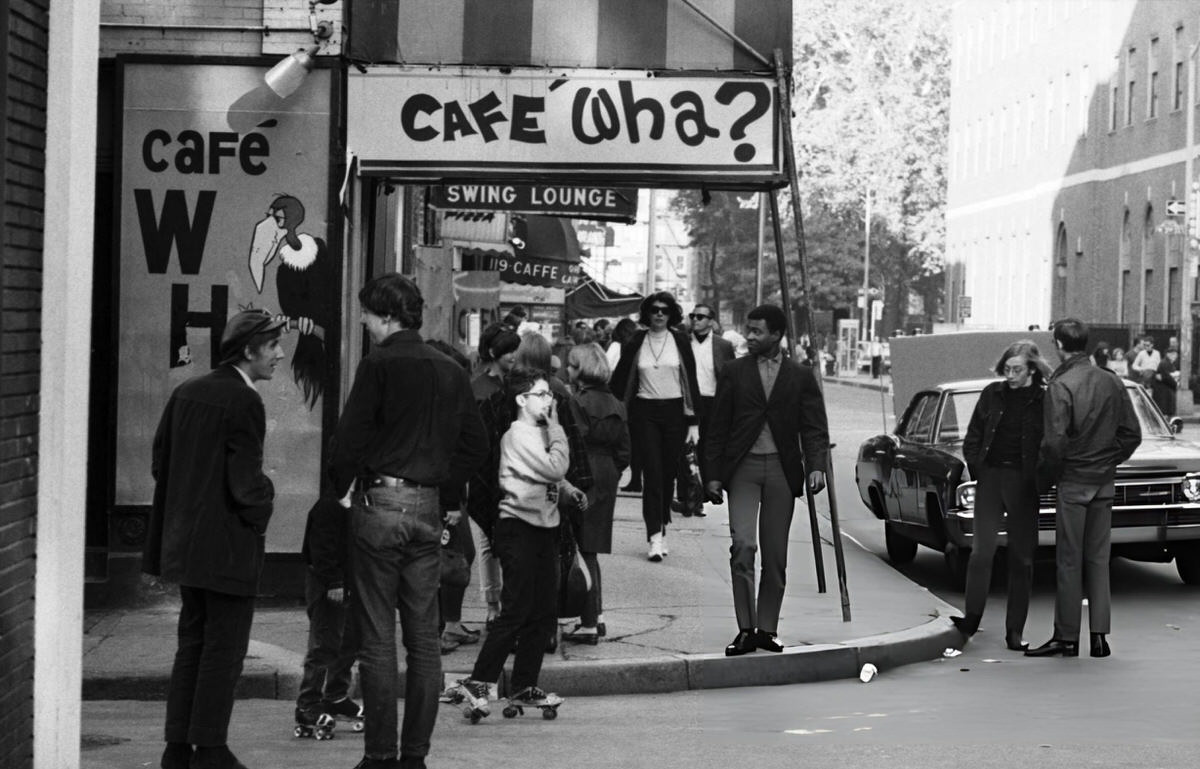 Exterior Of Cafe Wha? On Macdougal Street Between Bleecker And West 3Rd Streets, Greenwich Village, 1965.