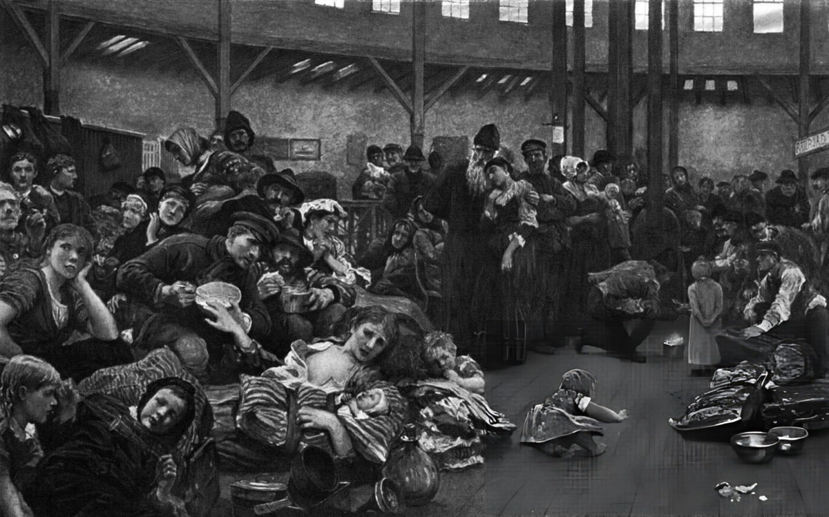 Italian Immigrants Arriving At Castle Garden, New York, 1870.