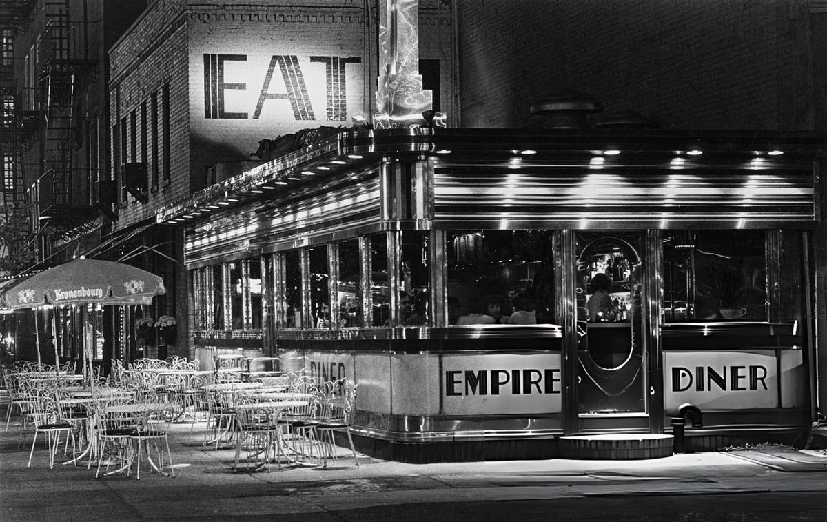 Outdoor Seating At The Empire Diner In Chelsea, Manhattan, 1975.