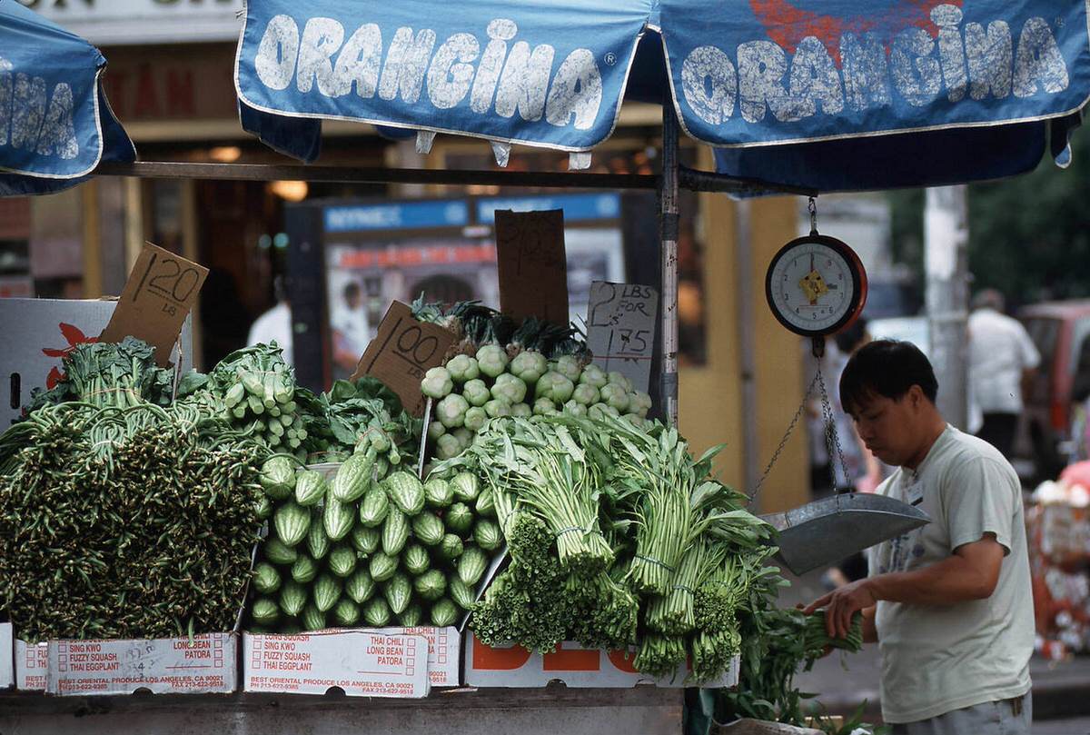 Market Stand On Canal Street, Chinatown, 1998.