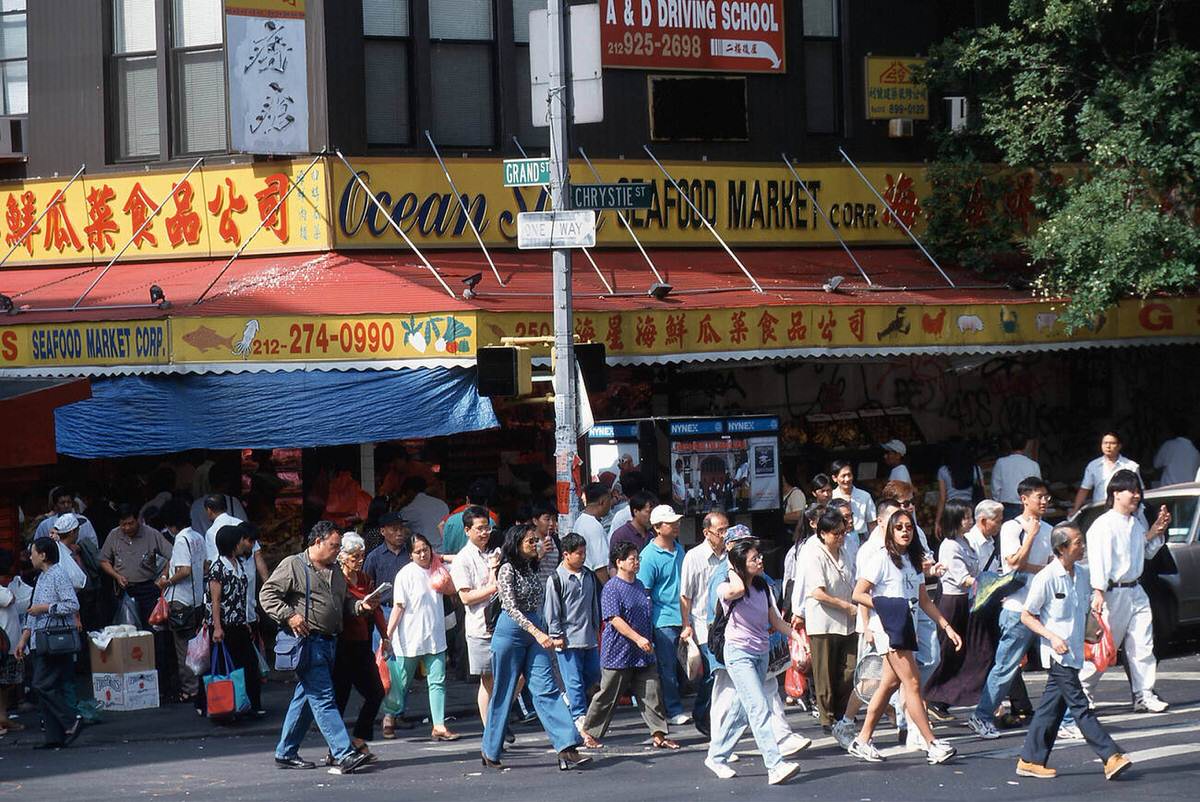 Pedestrians In Chinatown, 1999.