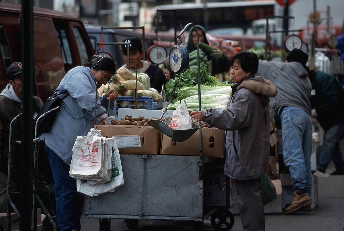 Market Stand On Canal Street, Chinatown, 1999.