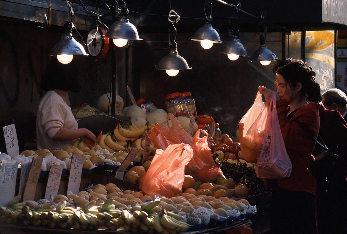 Fruit Seller On Canal Street, Chinatown, 1999.