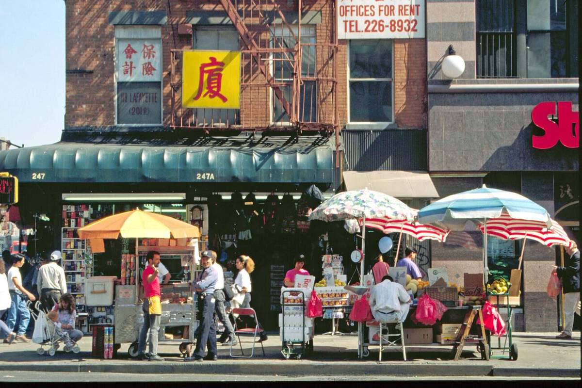 Street In Chinatown With Pedestrians, 1992.