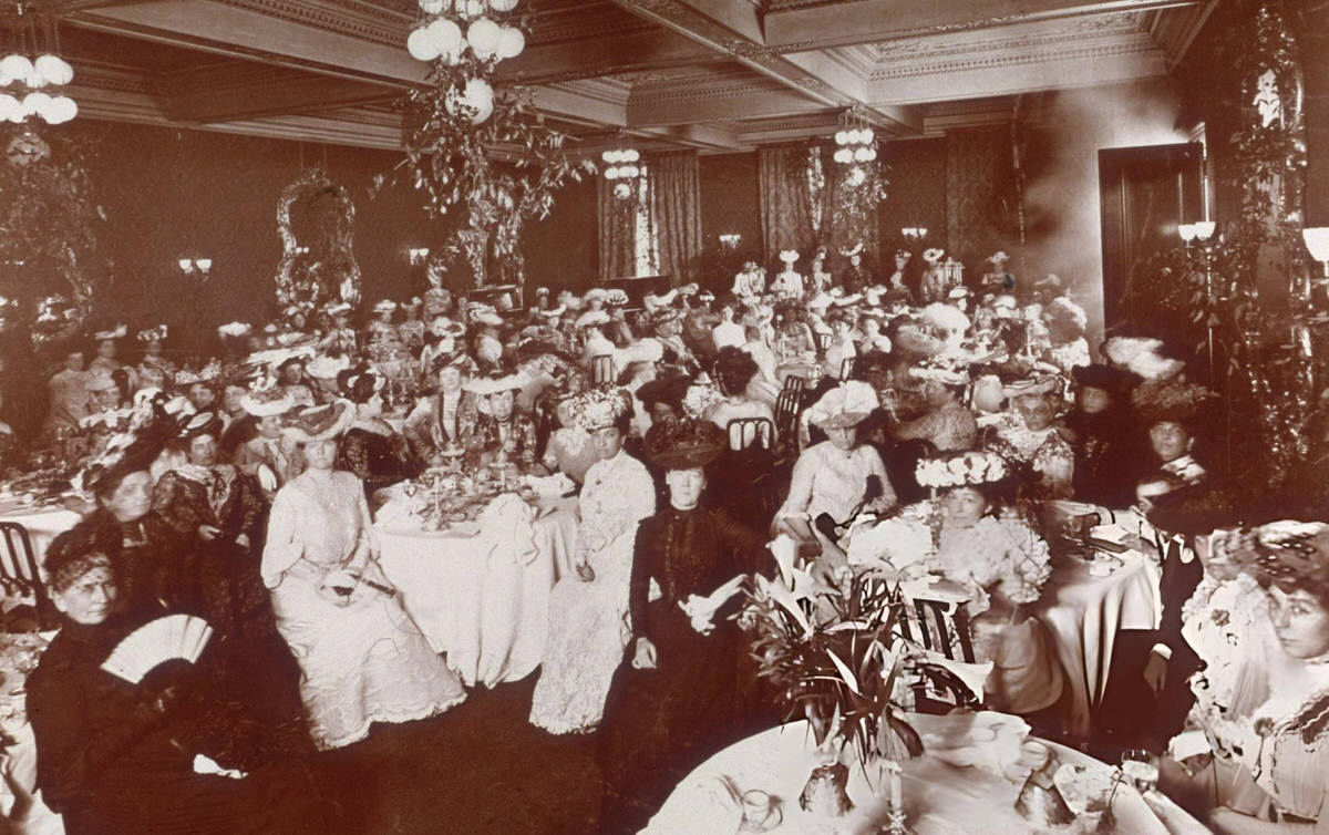 Ladies' Luncheon In The Dining Room Of Delmonico'S Restaurant At Fifth Avenue And 44Th Street, New York, 1902.