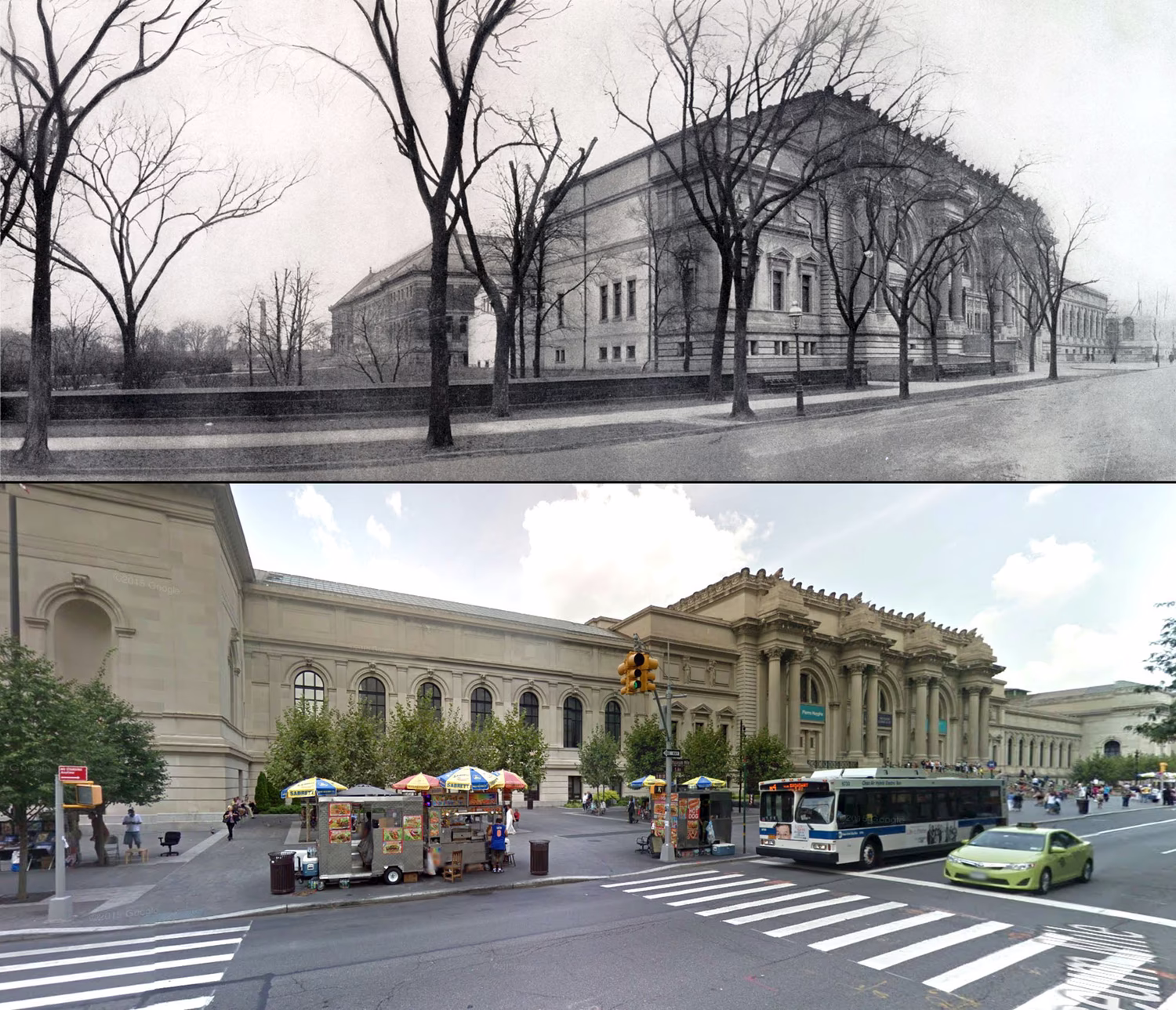 The Metropolitan Museum Of Art. The Museum Opened In 1872—29 Years Before This Top Photo Was Taken. Numerous Additions Have Been Made In The Century Since.