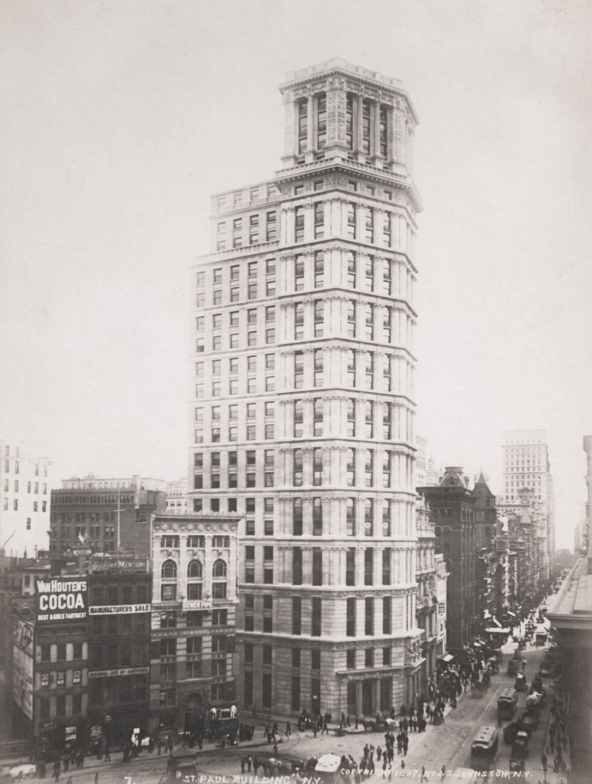 St. Paul Building At 220 Broadway And Ann Street, Financial District, 1900.