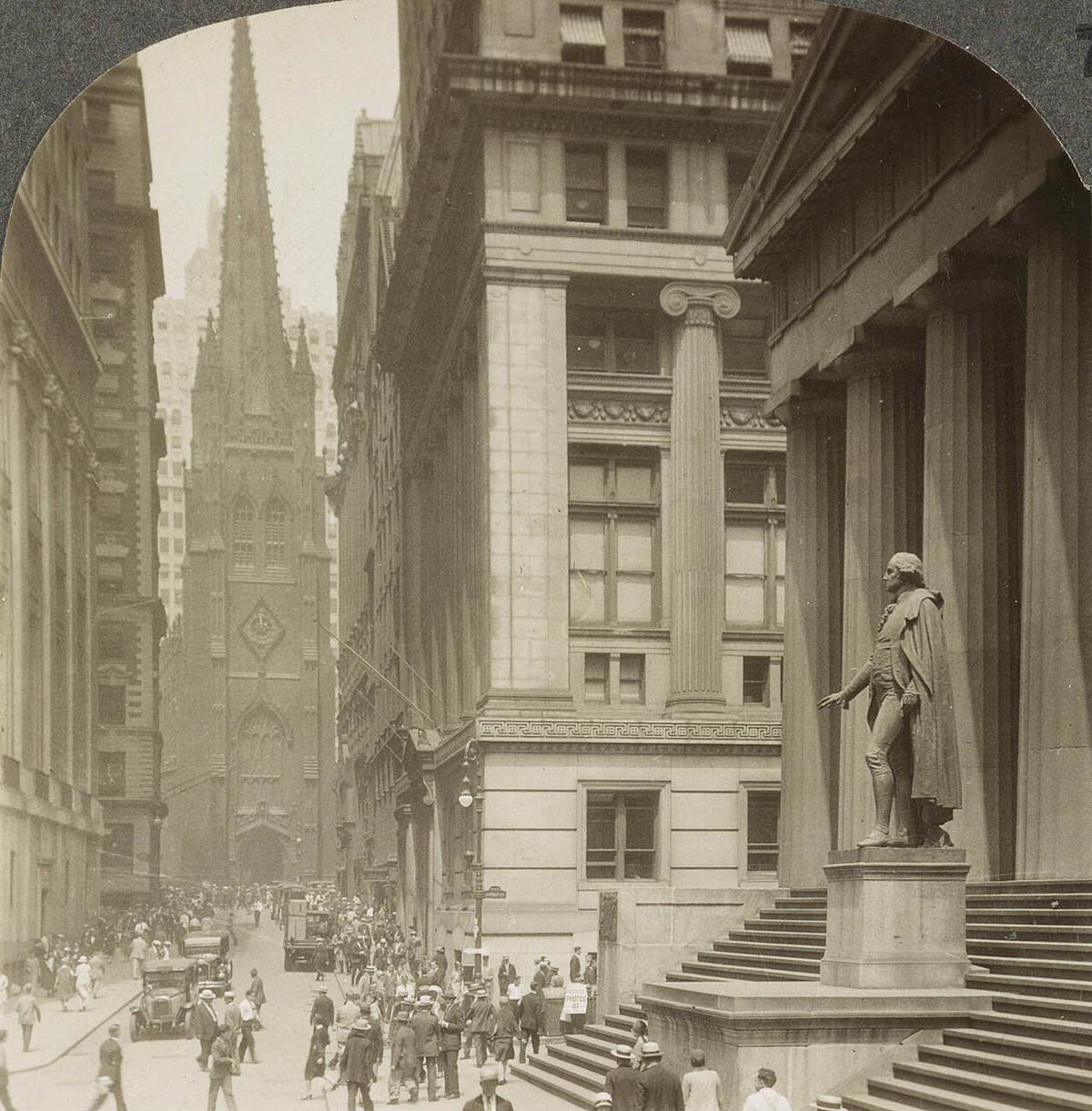 Federal Hall National Memorial And Trinity Church, New York, 1928.