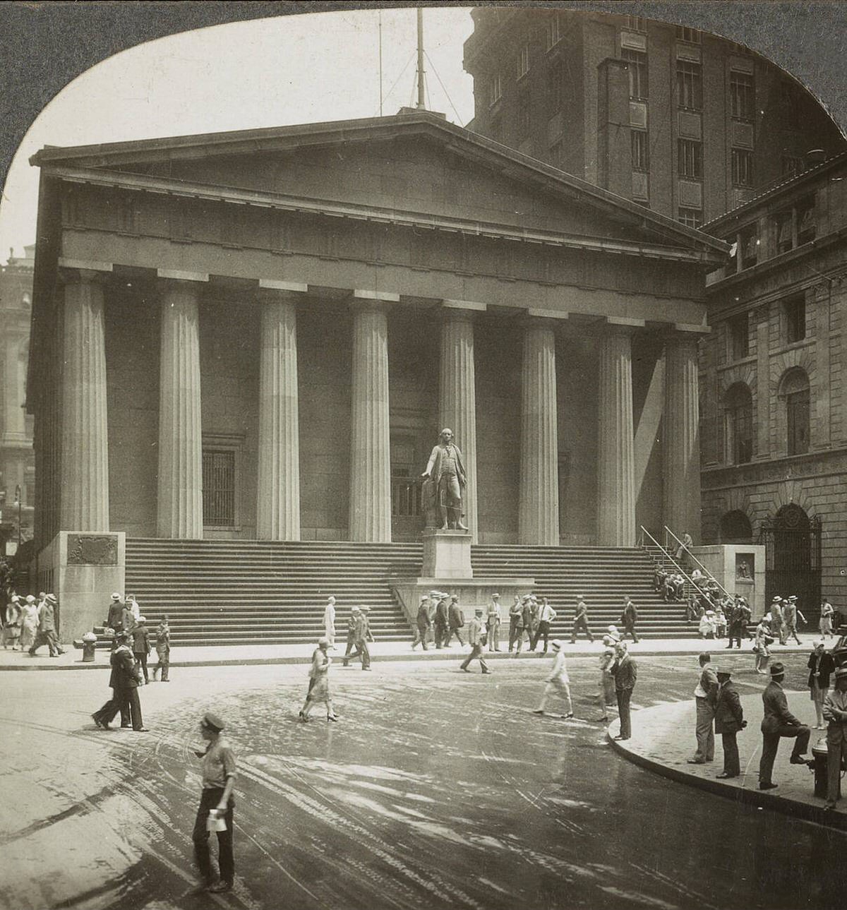 Federal Hall National Memorial And Trinity Church, New York, 1928.