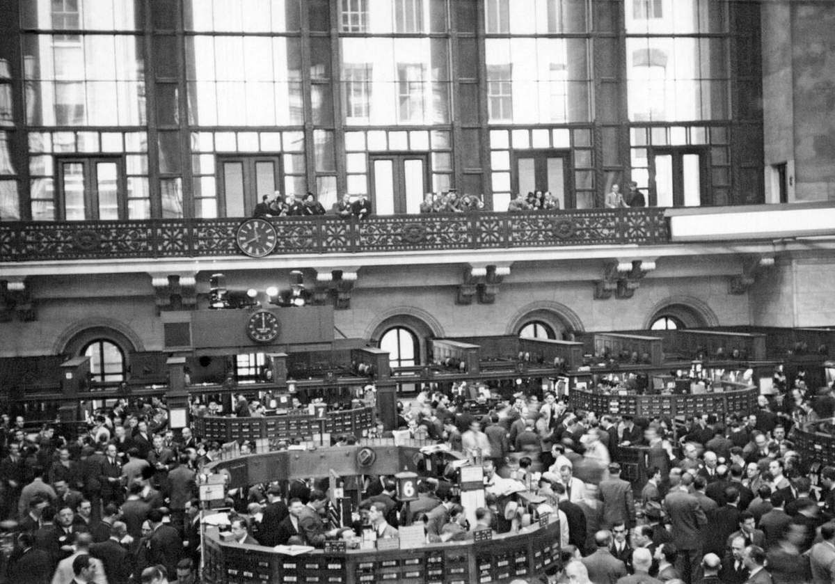 Interior Of The New York Stock Exchange With The Visitors' Gallery, 1936.