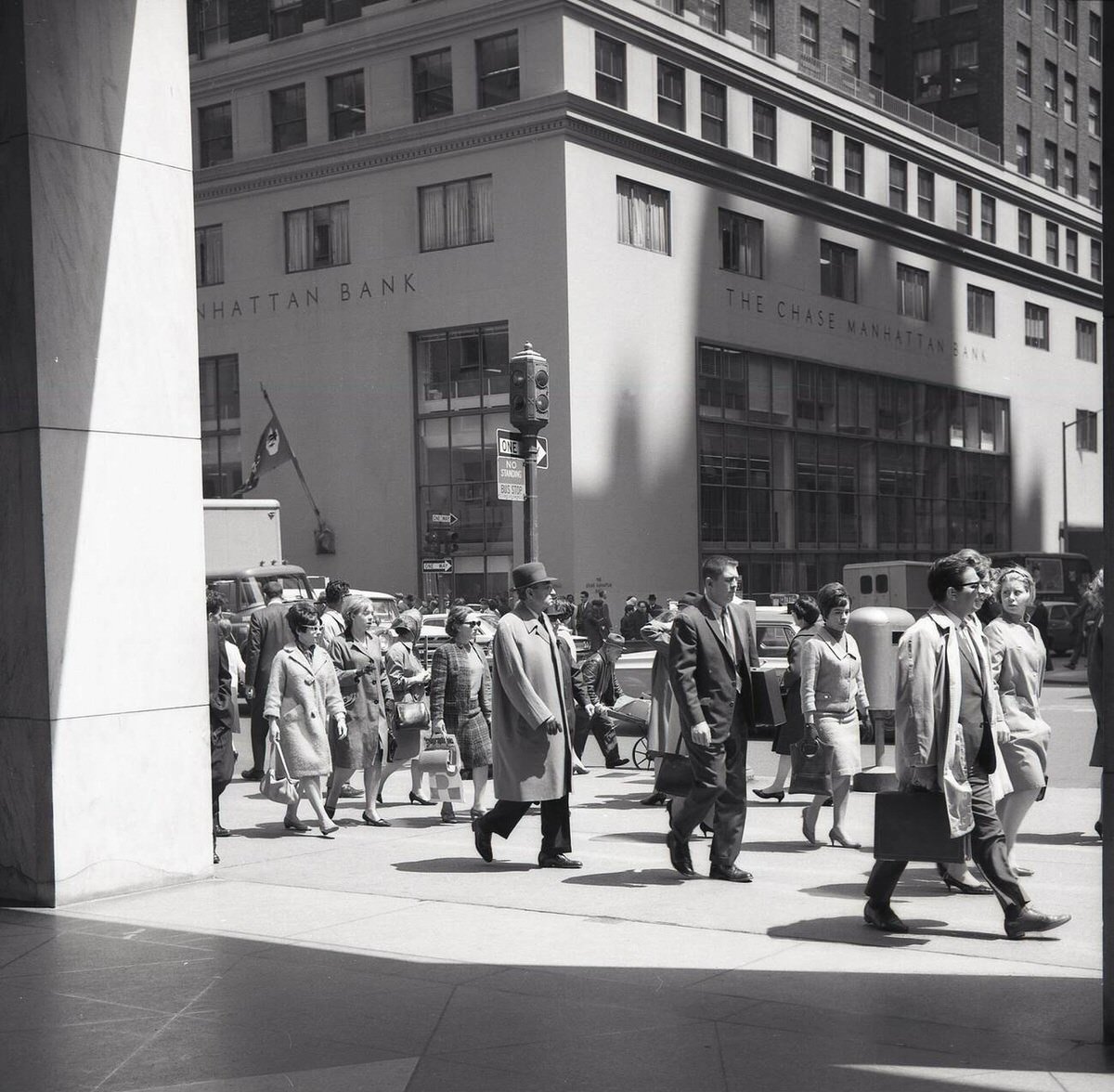Office Workers Walking Near The Chase Manhattan Bank Offices, Manhattan, 1960S.