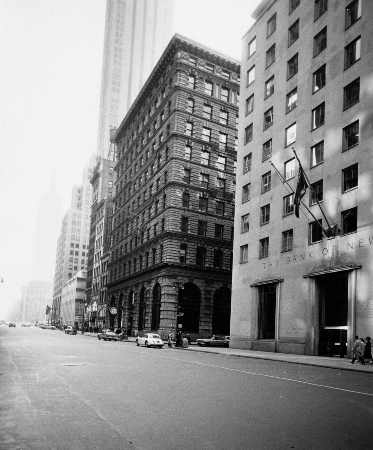 Cityscape Featuring The Bank Of New York Building, 1950S.