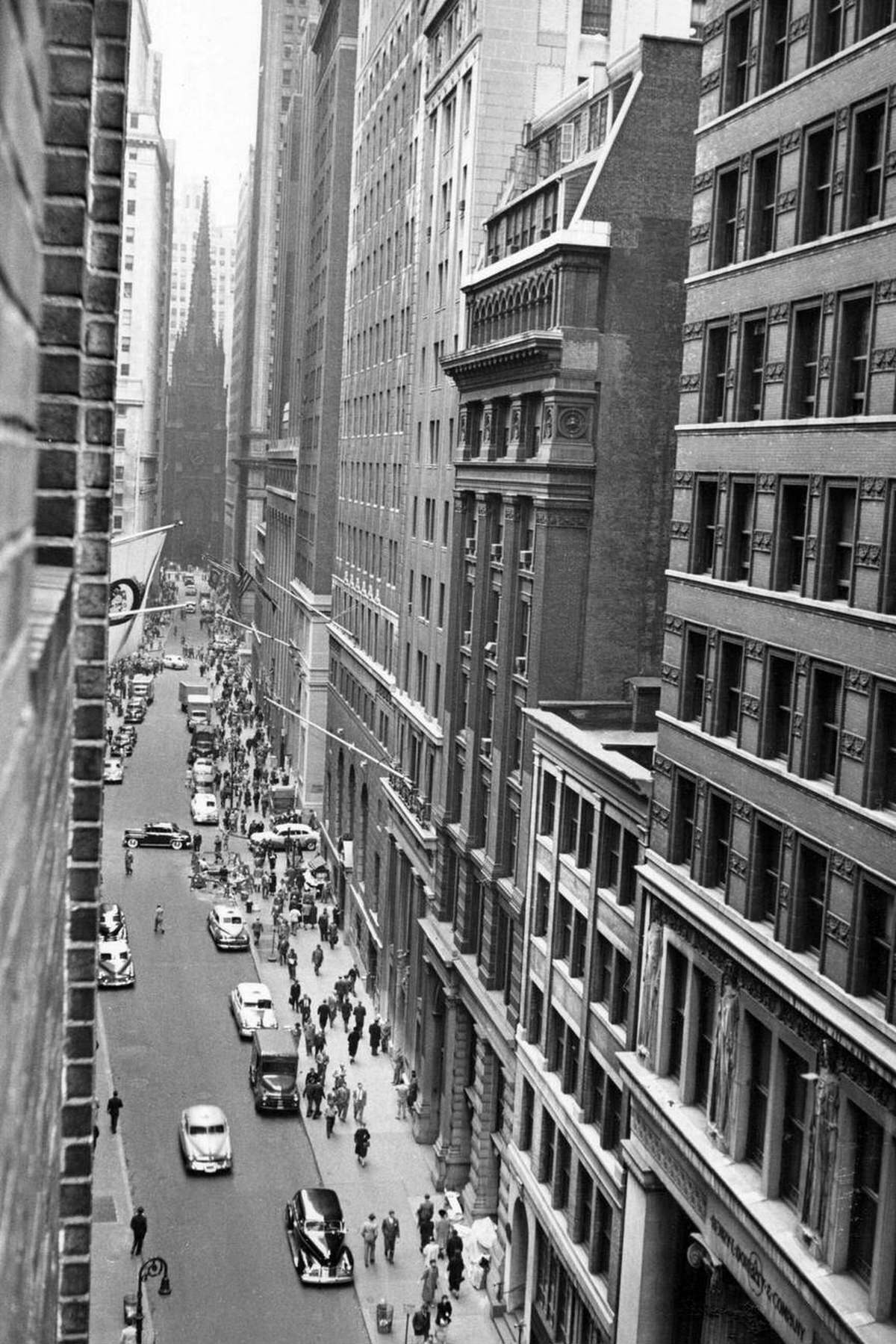 Wall Street Looking Toward Broadway, New York, 1950S.