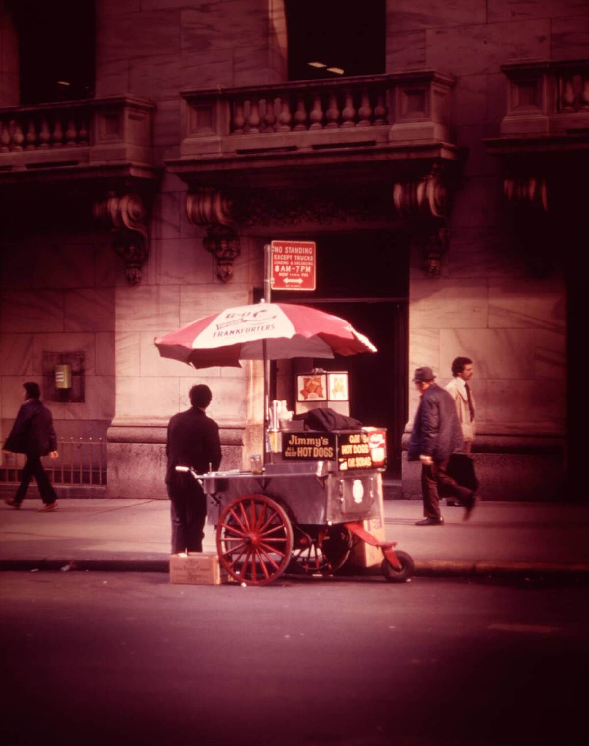 Sidewalk Hot Dog Vendor, New York, 1950.