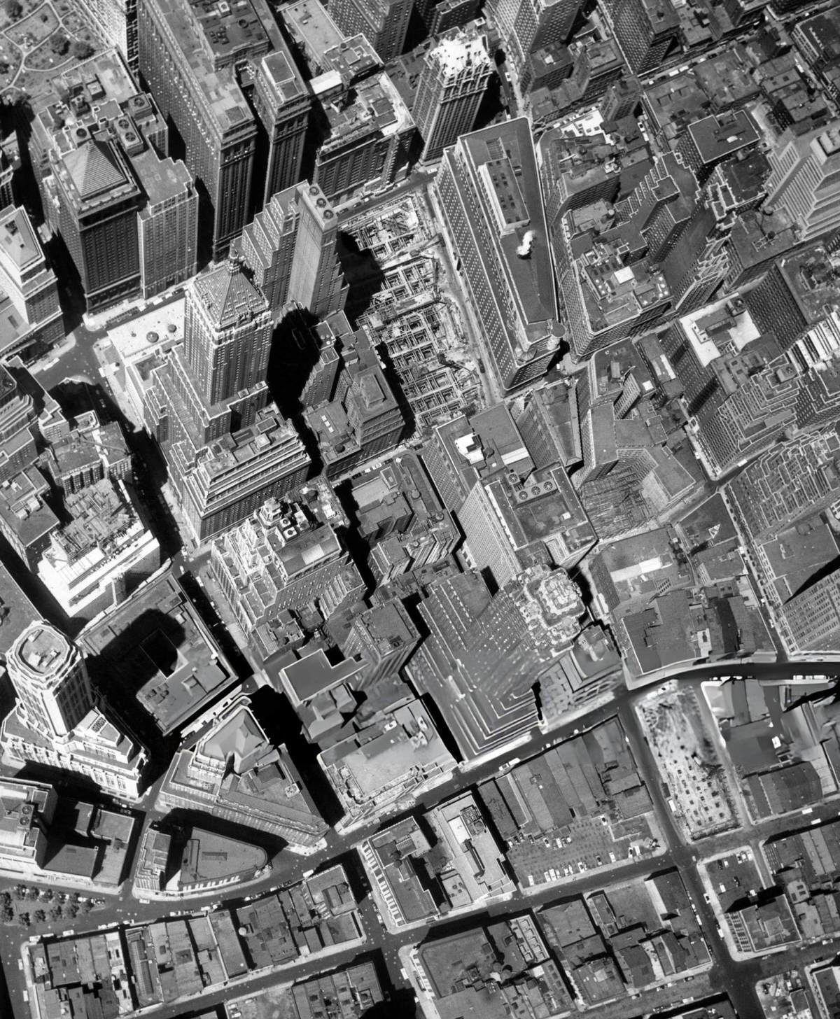 Vertical View Of The Wall Street Section Of Downtown New York, 1950S.