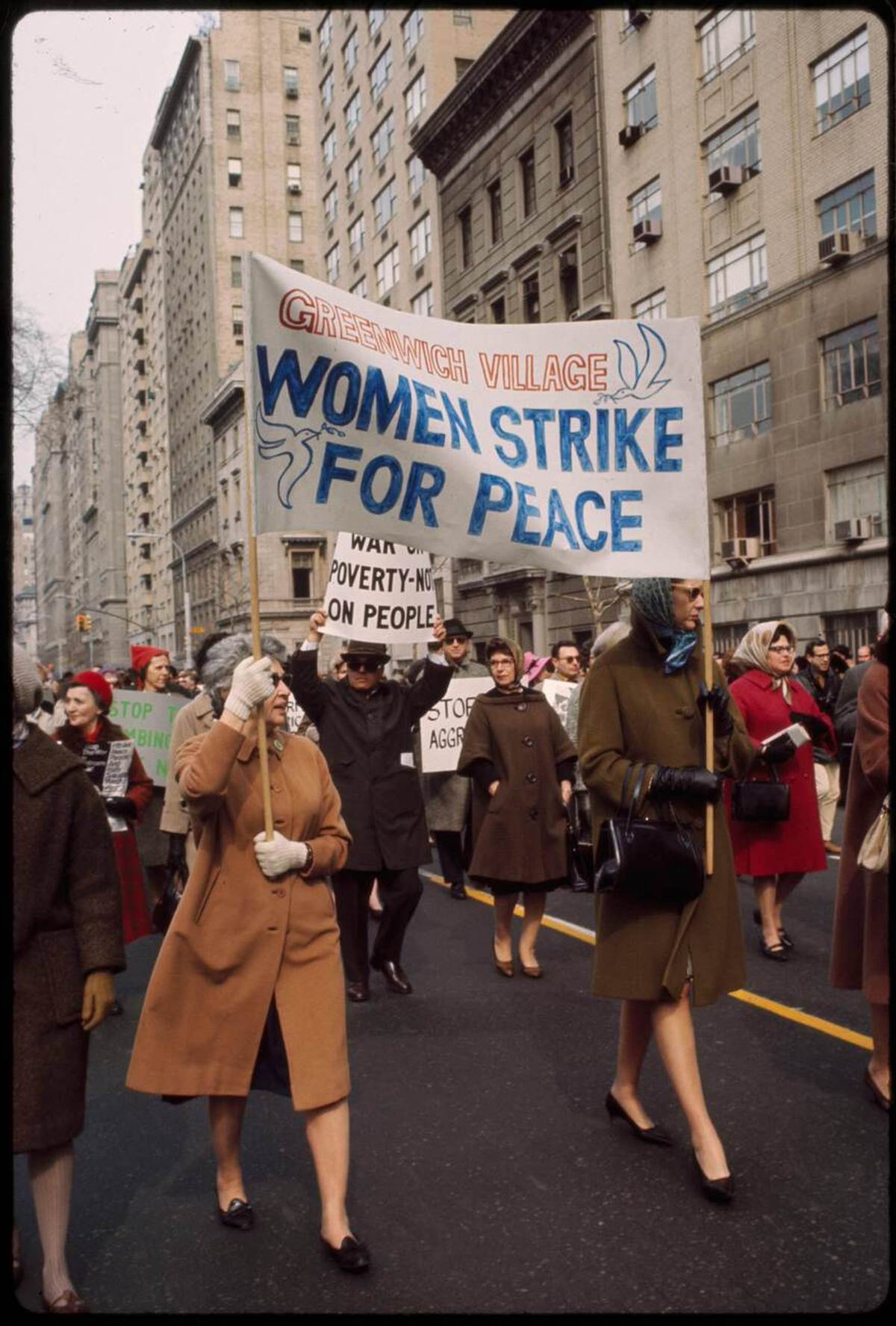 Women Strike For Peace Members At An Anti-War Rally, Greenwich Village, 1969.