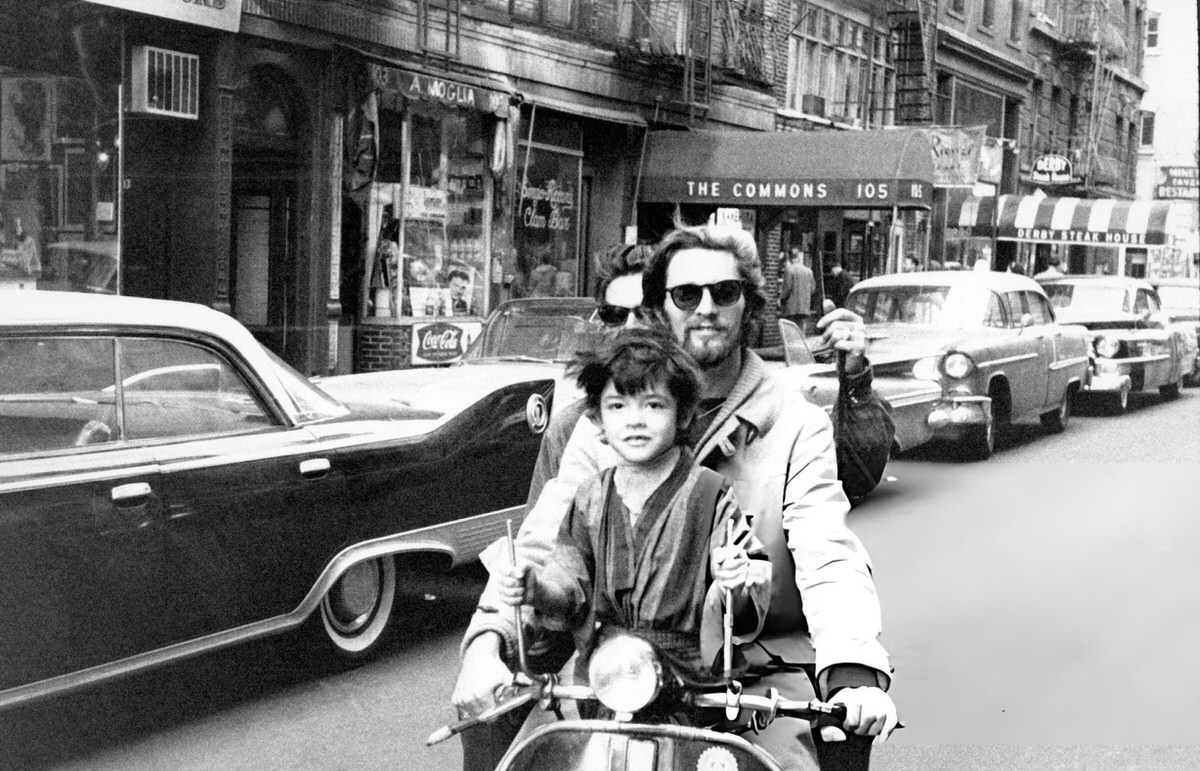 Ron Von Ehmsen Driving A Vespa On Macdougal Street Past The Minetta Tavern, 1960.