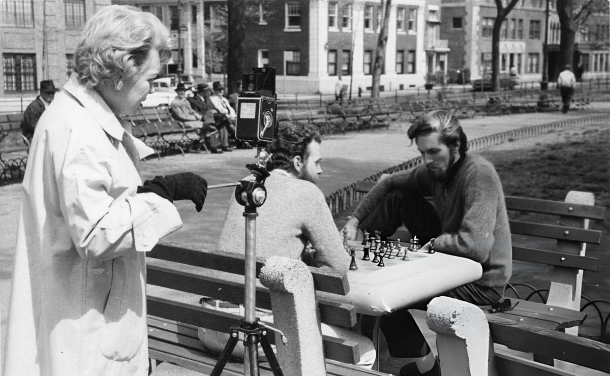 Poet Ronald Von Ehmsen Playing Chess In Washington Square Park, 1960.