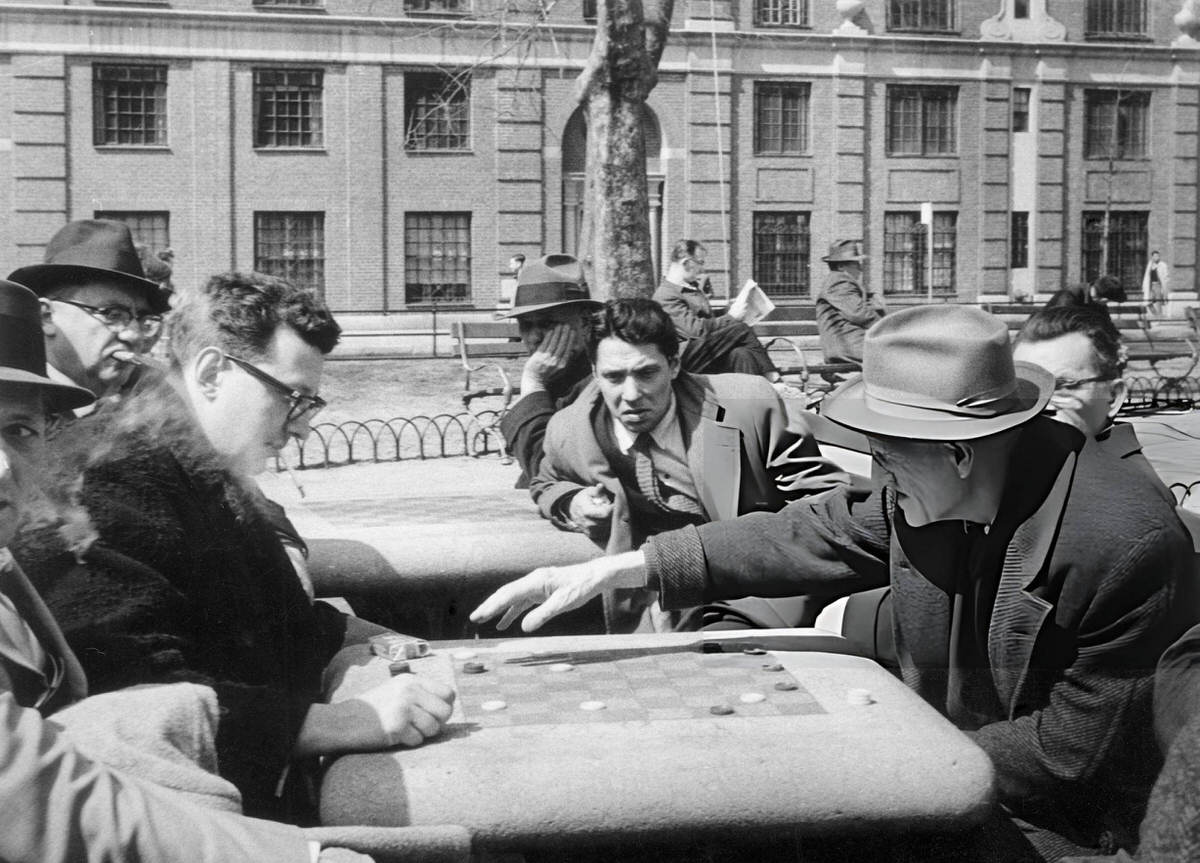 Chess Players In Washington Square Park, 1960S.