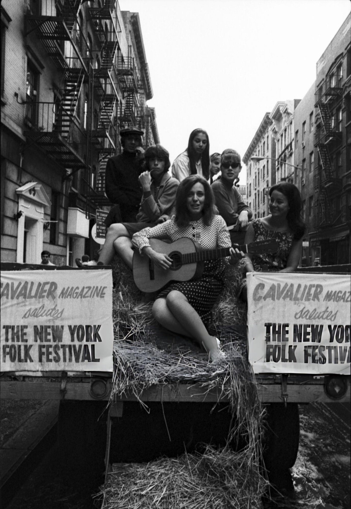 Carolyn Hester On A Promotional Hayride For The New York Folk Festival, Greenwich Village, 1965.