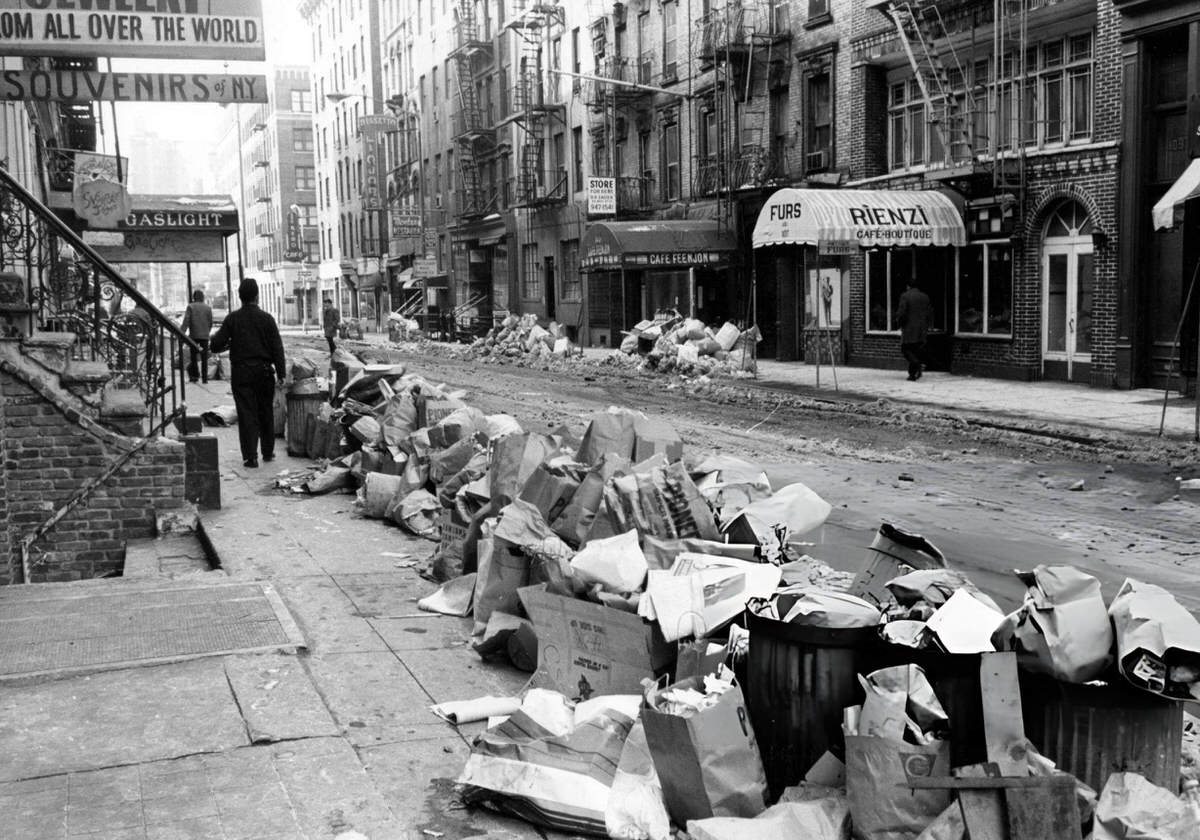 Trash And Snow Piled On Macdougal Street After A Blizzard, 1969.