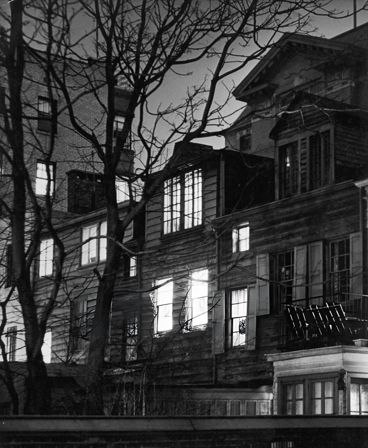 Backyard Of A Greenwich Village House At Night, 1960.