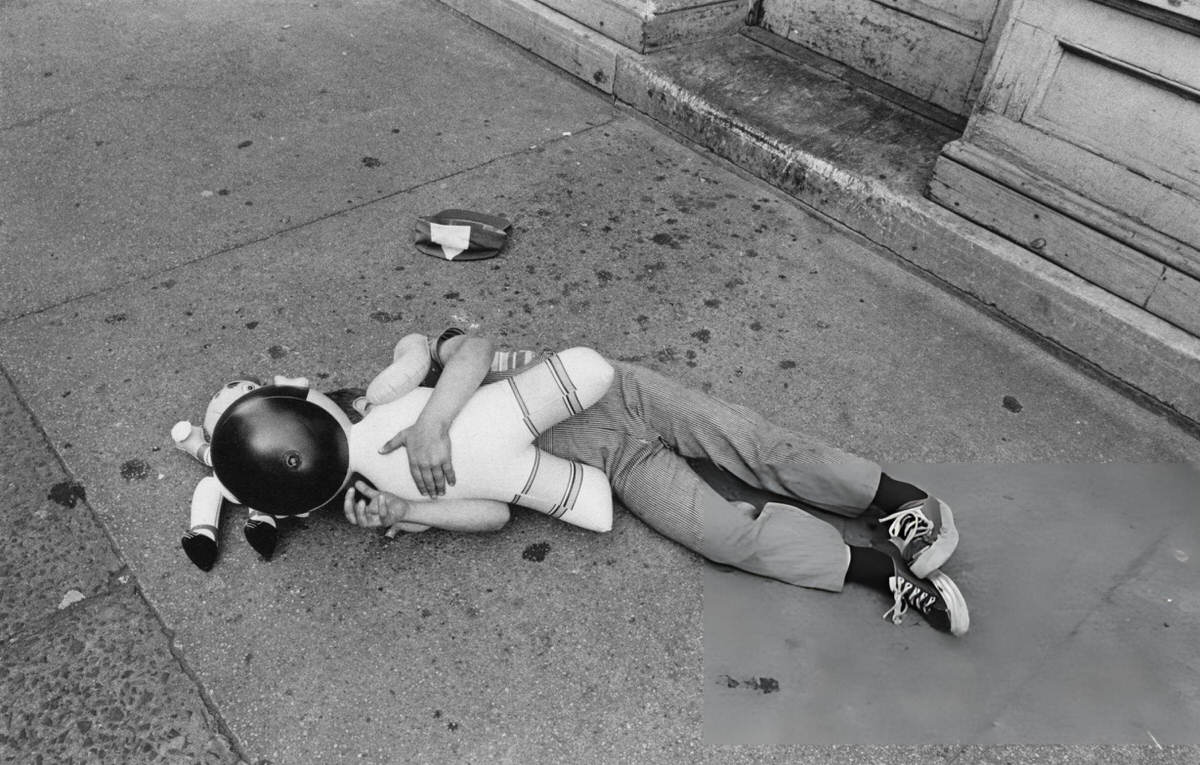 Boy With An Inflatable Toy On Sullivan Street, 1974.