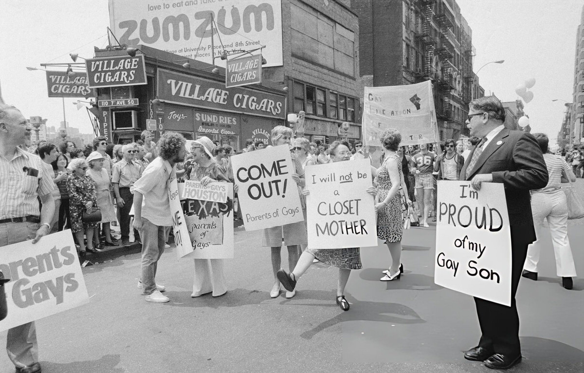Parents Marching For Lgbtq Rights At The Gay Pride Parade, 1974.