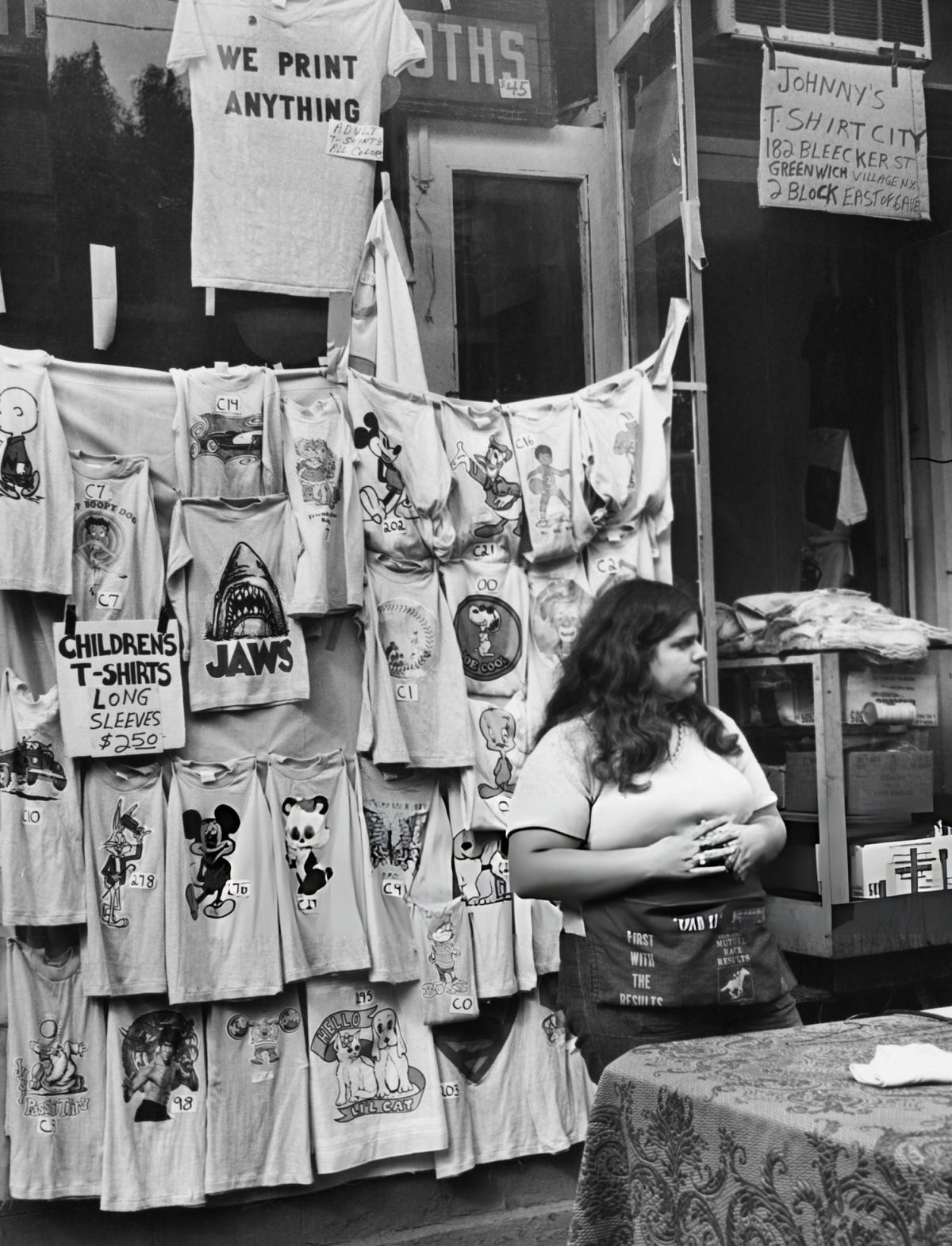 T-Shirts For Sale At Johnny'S T-Shirt City On Bleecker Street, 1975.